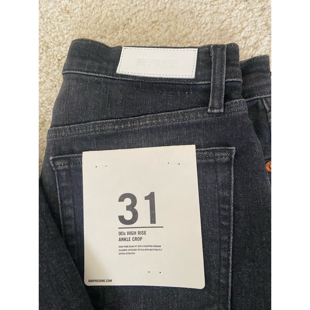 Women's Re/Done Black 31 -90s High Rise Ankle‎ Crop Jeans-Size 31-New With Tags - Picture 3 of 8